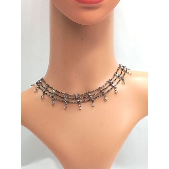 Vintage Christian DIOR Multistrand Layered Beaded Choker Necklace John Galliano - Picture 2 of 9